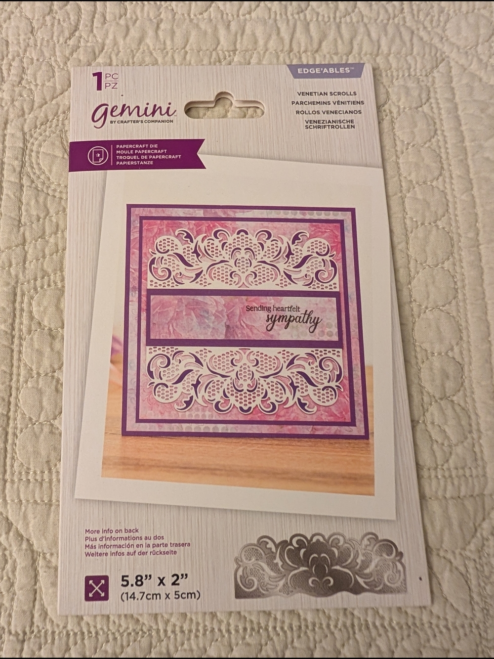 Gemini Edge'ables Venetian Scrolls Mixed Media Art Accent - Purple and Pink